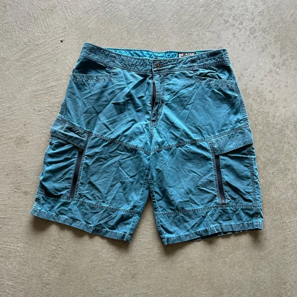 KUHL‎ Ambush Cargo Shorts Mens 40 Teal Blue ÜberKÜHL Hiking Outdoor 9-Pocket